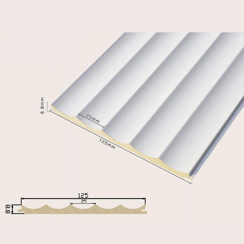 125 ソリッド凹型 5 グリッド溝付き壁パネル